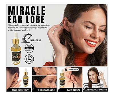Miracle Stretched earlobe Corrector shrinking oil fix torn and stretched  piercing hole no more ear lobe support patches for earrings Miracle Ear Lobe  - Yahoo Shopping
