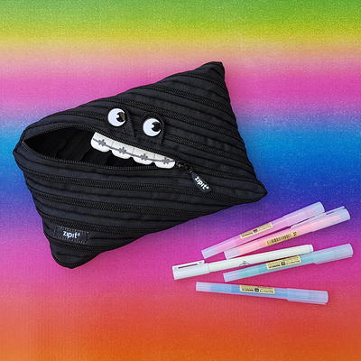 ZIPIT Monster Large Pencil Case for Kids, Cute Pencil Pouch for Boys &  Girls, Black 