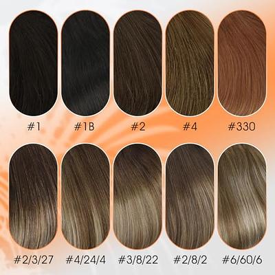 Light Brown, 12 Seamless Clip-In Hair Extensions, #6