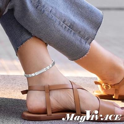 Thin Pure Copper Magnetic Anklet women Arthritis Ankle Foot Pain Relief  Therapy | eBay