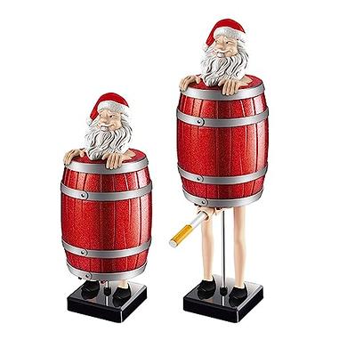  AZURAOKEY Funny & Quirky Cigarette Dispenser, Prank Pop-Up  Cigarette Holder Box, Santa Claus in The Wooden Barrel Cigarette Box  Figurines for Christmas Party Home Decor : Health & Household
