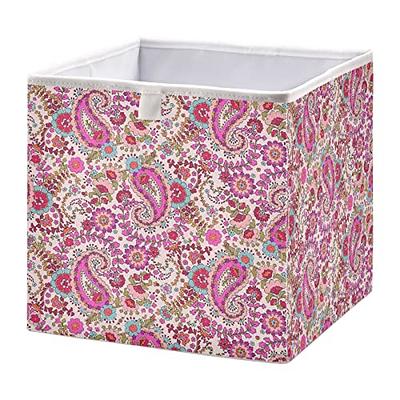 Kigai Paisley and Flowers Storage Bins Cube Foldable Storage