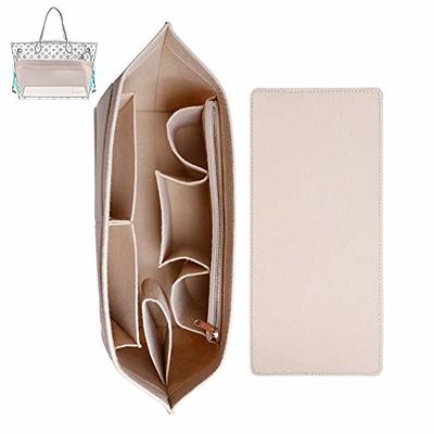 Vercord Felt Purse Organizer Insert Pochette Handbag Insert Bag in Bag for  Multi Pochette Accessories Add Zipper Pocket Beige