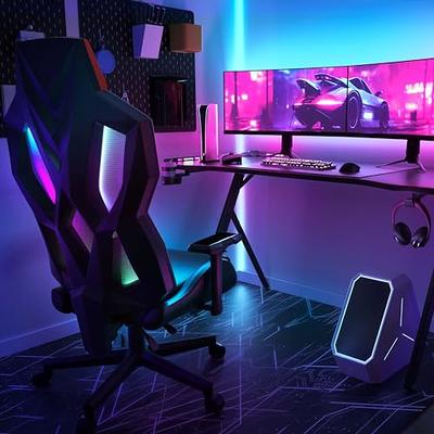 Dowinx Gaming Chair Fabric with Pocket Spring Cushion, Massage Game Chair  Cloth with Headrest, Ergonomic Computer Chair with Footrest 290LBS, Light