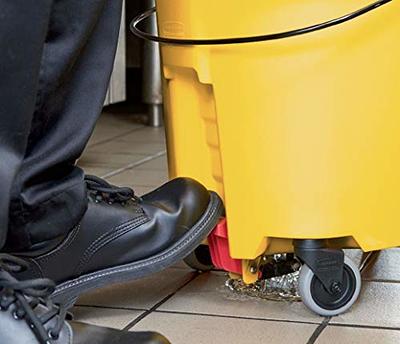 WaveBrake 35 Qt. 2.0 Side-Press Mop Bucket with Drain, Yellow