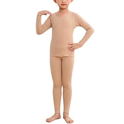 Girls Thermal Underwear Set Crew Neck Fleece Lined Ballet Dance