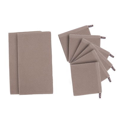 Sticky Toffee Cotton Terry Kitchen Dishcloth, Brown, 8 Pack, 12 in x 12 in