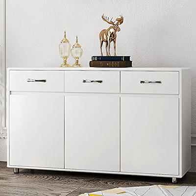 HOSTACK Farmhouse Coffee Bar Cabinet, 47 Kitchen Buffet Cabinet with  Storage, Barn Doors Sideboard Storage Cabinet, Wood Buffet Sideboard with  Drawers and Shelves for Dining Room, Entwary, White - Yahoo Shopping