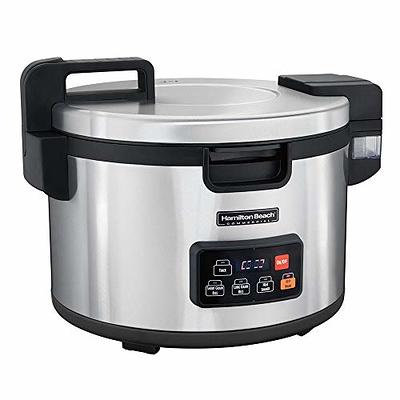 Hamilton Beach Rice Cooker & Food Steamer, 8 Cups Cooked (4 Uncooked)  Capacity, With Rinser/Steam Basket, White, 37508 