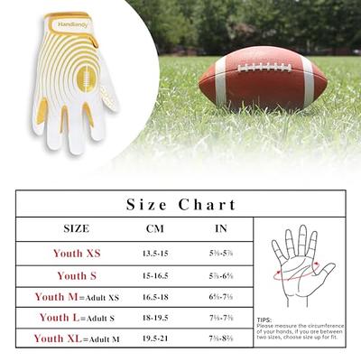 HANDLANDY Football Gloves Men, Sticky Wide Receiver Grip Gloves, Black and  Gold Stretch Fit Youth Football Gloves - Yahoo Shopping