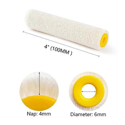 4 inch Mini Paint Roller Handle with 2 Refills Cover Soft 1/2 NAP  Reusable