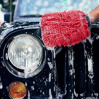 Car Wash Mitt Scratch Free Machine Washable Microfiber Soft Washing Glove  for Motorcycles Automotives Trucks Boats Cars