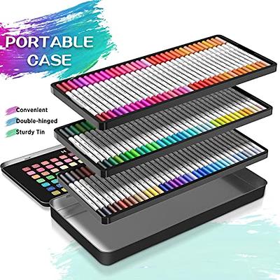 Hethrone 100 Colors Dual Brush Pens Colored Markers with 0.4mm Fine-Liner Tip