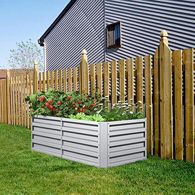 Mr IRONSTONE Galvanized Raised Garden Beds for Vegetables Flowers