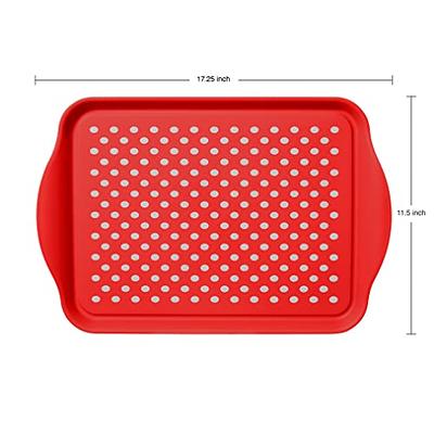 Oggi Rubbergrip Non-Skid Rectangle Serving Tray | Aqua