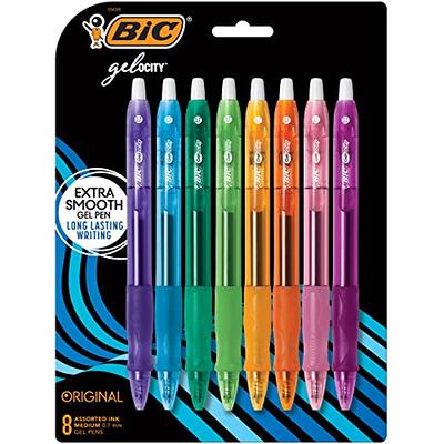 BIC Gelocity Original Long Lasting Fashion Gel Pens, Medium Point (0.7mm) Assorted  Ink, 8-Count Pack (RLCAP81-AST) - Yahoo Shopping