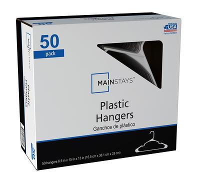 Mainstays Slim Grip Clothing Hangers, 10 Pack, White & Teal, Durable  Plastic, Non-Slip Rubber