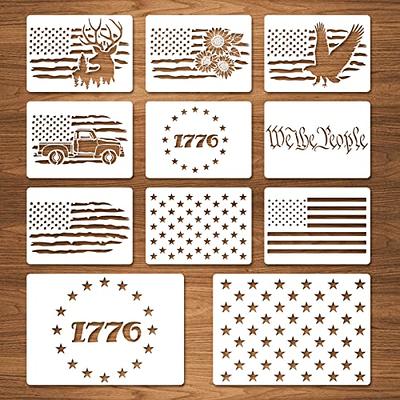 American Flag Stencils, 11 Pcs Star Stencils, We The People Stencils, 1776  Stars Deer Sunflower US Flag Stencils Reusable Patriotic Stencils for  Painting on Wood Fabric (2 Sizes) - Yahoo Shopping