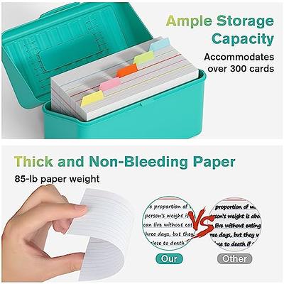MaxGear Index Card Holder, 3 x 5 Inch Index Card Organizer for Desk with 4  Dividers, Bamboo Index Card Box, Recipe Flash Card Holder with AZ Tabs