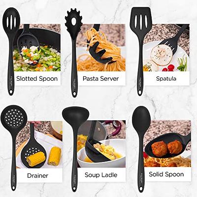 Kitchen Utensils Set-Umite Chef 34 Pcs Silicone Cooking Utensils Set for  Nonstick Cookware-Silicone Spatulas Set, Stainless Steel Handle-Black  Kitchen