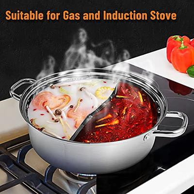 Stainless Steel Hot Pot with Cover Induction Cooker Hotpot Pan Pot Cookware