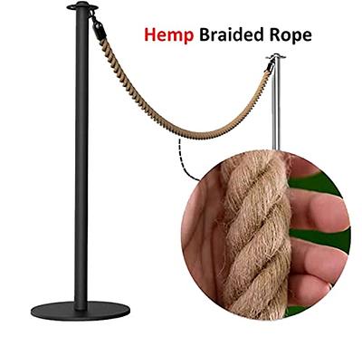 Queue Barrier Ropes with Gold Hooks, Braided Hemp Rope Barrier for Queue  Divider, Rope Safety Barrier 1/2/3M Crowd Control Stanchion Rope