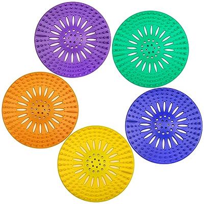 4 PCS Shower Drain Hair Catcher with Large Sucker - Upgrade Smile Face  Design, Large Square Silicone Shower Drain Cover Suit for Bathtub,  Bathroom