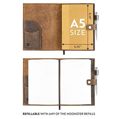  moonster Leather Journal Refillable Notebook