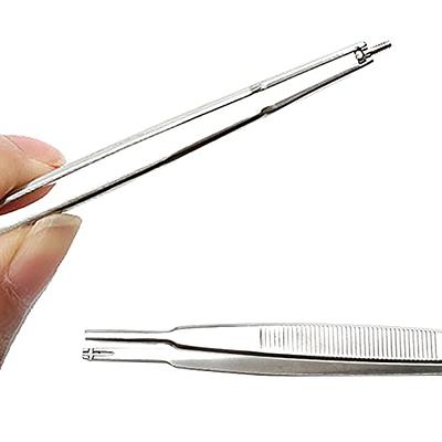 2 Piece 10 Tweezers Long Nose Straight and Curved in Pouch, TWEZ