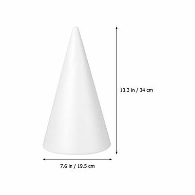 Holibanna Foam Cone Polystyrene Cone Shapes White Christmas Tree Crafts  Table Centerpiece Props 6pcs 9.6 X 3.9 Inch