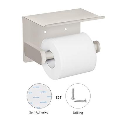 Toilet Paper Holder with Shelf  Black Aluminum Roll Paper Holder