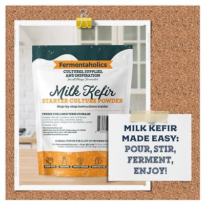Fermentaholics Milk Kefir Starter Culture Powder - Grainless Powdered Kefir  Culture Specifically Made For Making DIY Milk Kefir at Home - Yahoo Shopping