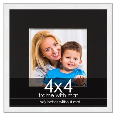 4x4 Frame with Mat - White 8x8 Frame Wood Made to Display Print or Poster  Measuring 4 x 4 Inches with Black Photo Mat - Yahoo Shopping