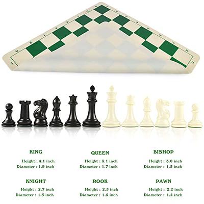  A&A 15 inch Wooden Folding Chess & Checkers Set w/ 3 inch King  Height Staunton Chess Pieces / 2 Extra Queens / 2 in 1 Board Game : Toys &  Games