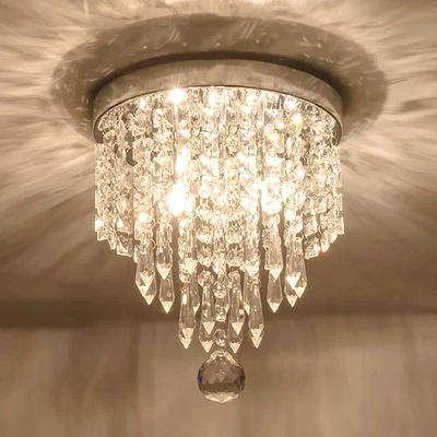 YANSUN 9 in. 2-Light Modern Crystal Kitchen Chandelier Ceiling Light,Chrome  Crystal Raindrop Flush Mount for Hallway, Bedroom - Yahoo Shopping