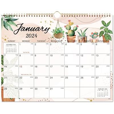 2024 Yearly Wall Calendar with Holidays, Full Year Calendar One Page,  Annual Year Wall Calendar with Stickers, Horizontal, 24X 33 (Open), Paper