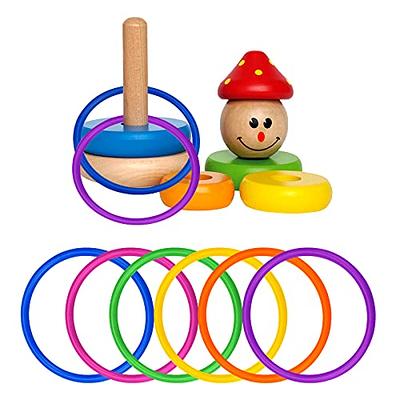 Topbuti 24 Pcs Multicolor Plastic Toss Rings Ring Toss Game Carnival Rings  for Speed and Agility Practice Games, Garden Backyard Outdoor Games, Bridal