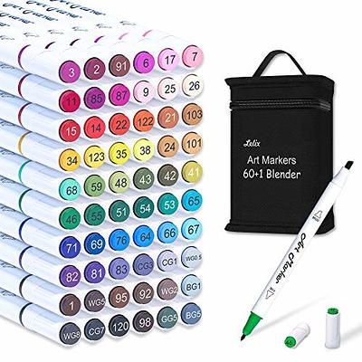 anngrowy 61 Colors Alcohol Markers Brush Tip Art Markers for Adult Coloring  Colored Markers for Artists School Kids Drawing Sketch Dual Tip Brush