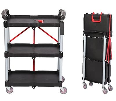 ANRYAGF Utility Carts with Wheels Rolling Cart Food Service Cart for  Restaurant Office Warehouse Heavy Duty Cart 510 lbs Capacity, Lockable  Wheels