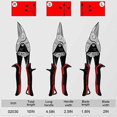 WISEUP Tin Snips for Cutting Metal Sheet Heavy Duty Straight Cut