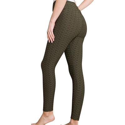 SOBEYO Womens' Legging Bubble Stretchable Fabric Yoga Fitness Work-out  Sport Olive - Green - M - Yahoo Shopping