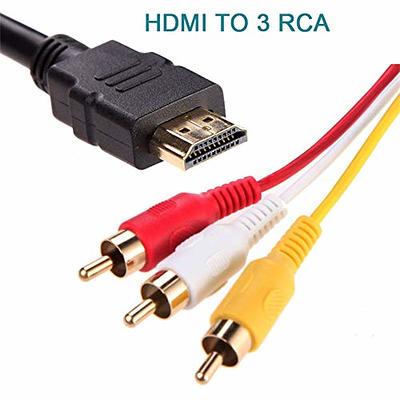  HDMI to RCA Cable, 1080P 5ft/1.5m HDMI Male to 3-RCA