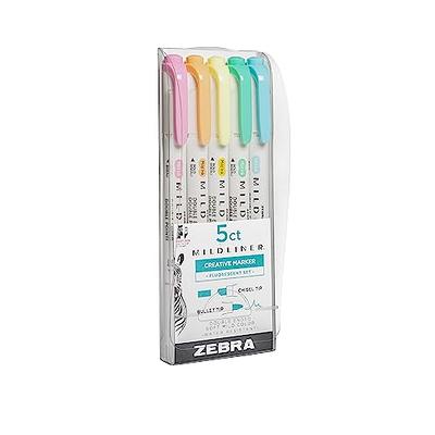 Zebra Mildliner Brush Pastel Highlighter Set - Fluorescent