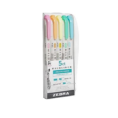  Zebra Pen Mildliner Brush Marker, Double Ended Brush and Fine  Tip Pen, Assorted Soft Colors, 15 Count (Pack of 1) : Office Products