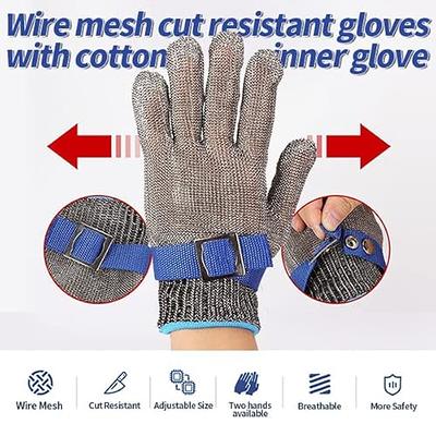 GENMAI SOEASY Cut Resistant Gloves Stainless Steel Wire Metal Mesh Cutting  Gloves for Chefs,Food Grade Oyster Shucking Work Anti Cut Fish Cleaning  Gloves for Handling,Size M Pack of 2 - Yahoo Shopping