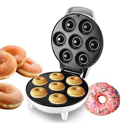 Mini Donut Maker- Electric Non-Stick Surface Makes 7 Small Doughnuts,  Decorate, Frost or Ice Your Own for Kid Friendly Treat- Unique Baking  Activity