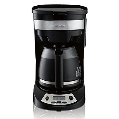 Hamilton Beach Programmable Coffee Maker, 12 Cups, Front Access Easy Fill,  Pause & Serve, 3 Brewing Options, Black (46310)