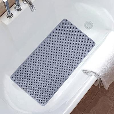 PADOOR Bathtub-Mat Non Slip with Suction Cups and Drain Holes, Machine  Washable Shower Mat Anti Slip Bath Mat for Tub for Kids (14x27 Gray)