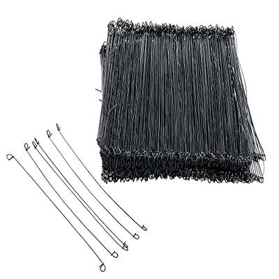 TWTADE 1001PCS Black Double Loop Rebar Wire Bar Ties 16 Gauge 6 inch with  Wooden Handle Rebar Tie Wire Twister Tool for Fixing Rebar,Fence etc H-057  