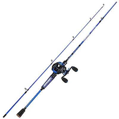 One Bass Fishing Rod Reel Combo, Baitcasting Fishing Pole with Graphite 2Pc  Blanks - Blue -Right Handed - 7' - Yahoo Shopping